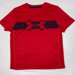 Underarmour yxs red short sleeve tee heatgear boys